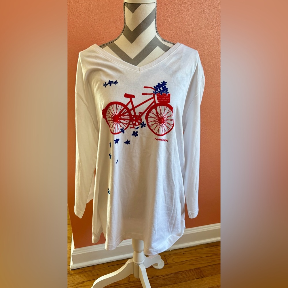 Marushka Hand Painted Long Sleeve Bike Tee